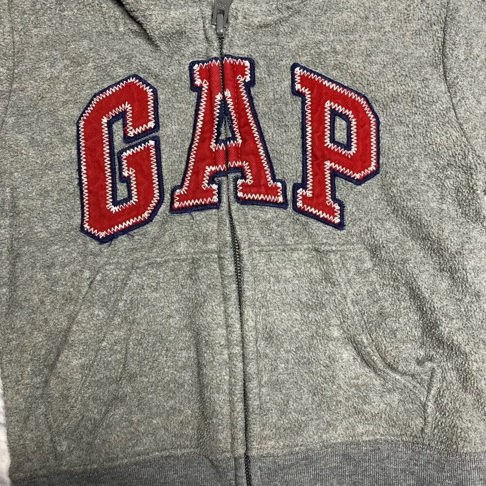 babyGAP Fleece, Hooded  Zip Up in Grey/Red